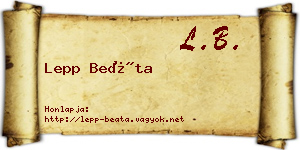 Lepp Beáta névjegykártya