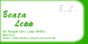 beata lepp business card